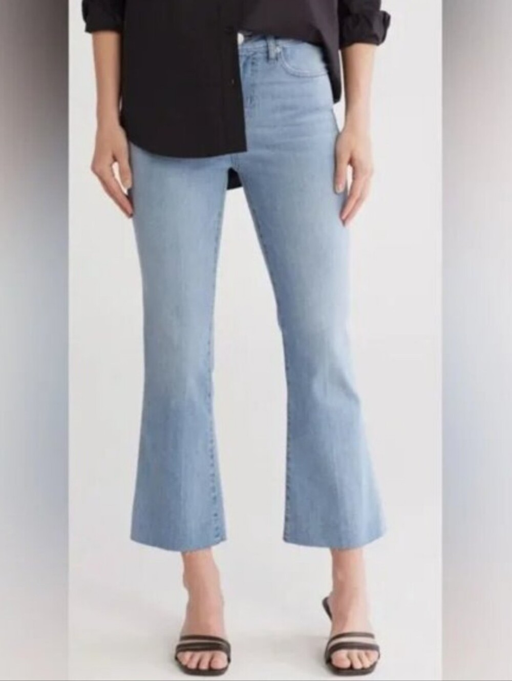 NWOT FRAME Wilson Raw After Le Crop Mini Boot Style Mid Rise Flare Raw Hem Sz 29